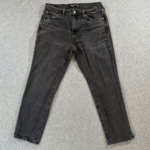 Abercrombie & Fitch Vintage Stretch Straight Jeans Black Denim Womens 32x28
